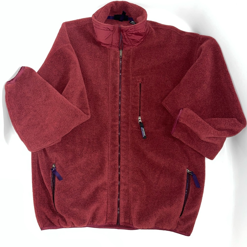 Patagonia Vintage Synchilla Men Size XL Red Rust Zip Made in USA